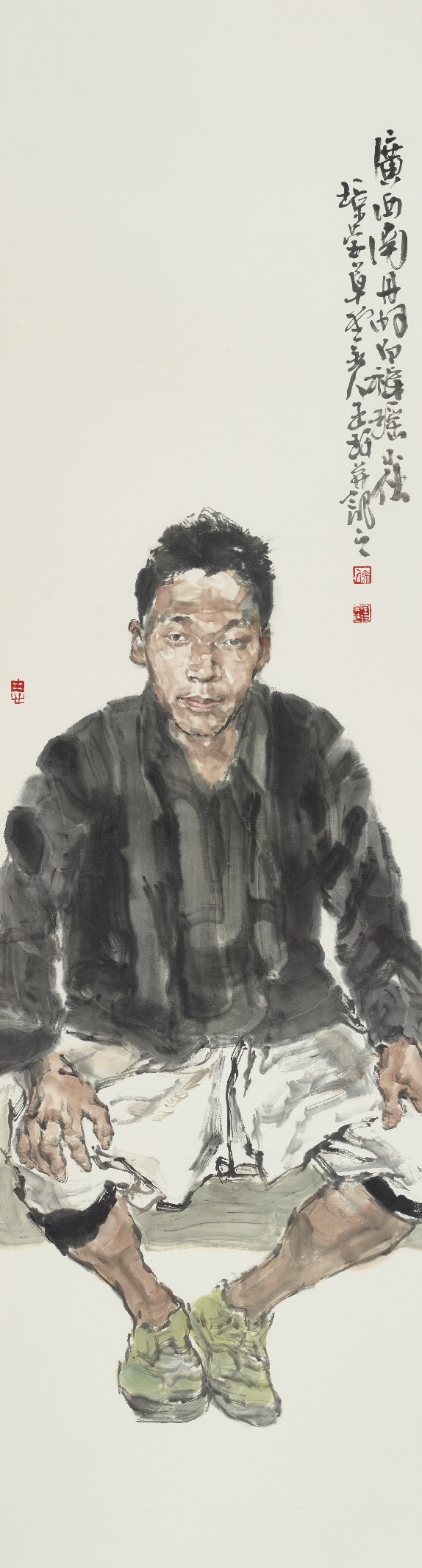 <h2>白裤瑶小伙</h2><p>作者：王珂</p><p>创作年代：2023年</p><p>规格：48cmx180cm</p><p>品类：中国画</p>